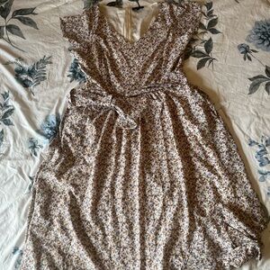 Floral Print Nursing Dress with Belt